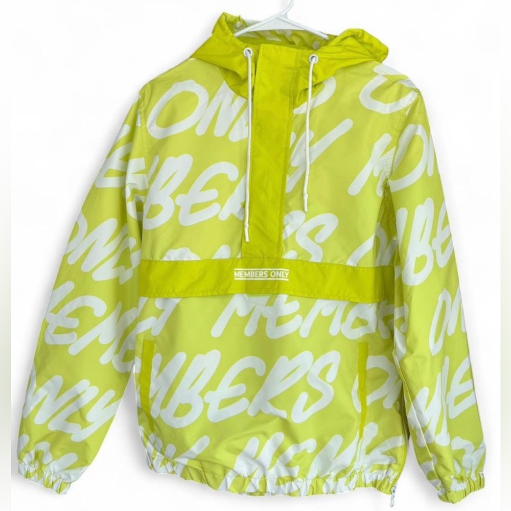 Unisex Members‎ Only Translucent Graphic Print Popover Windbreaker Jacket Small